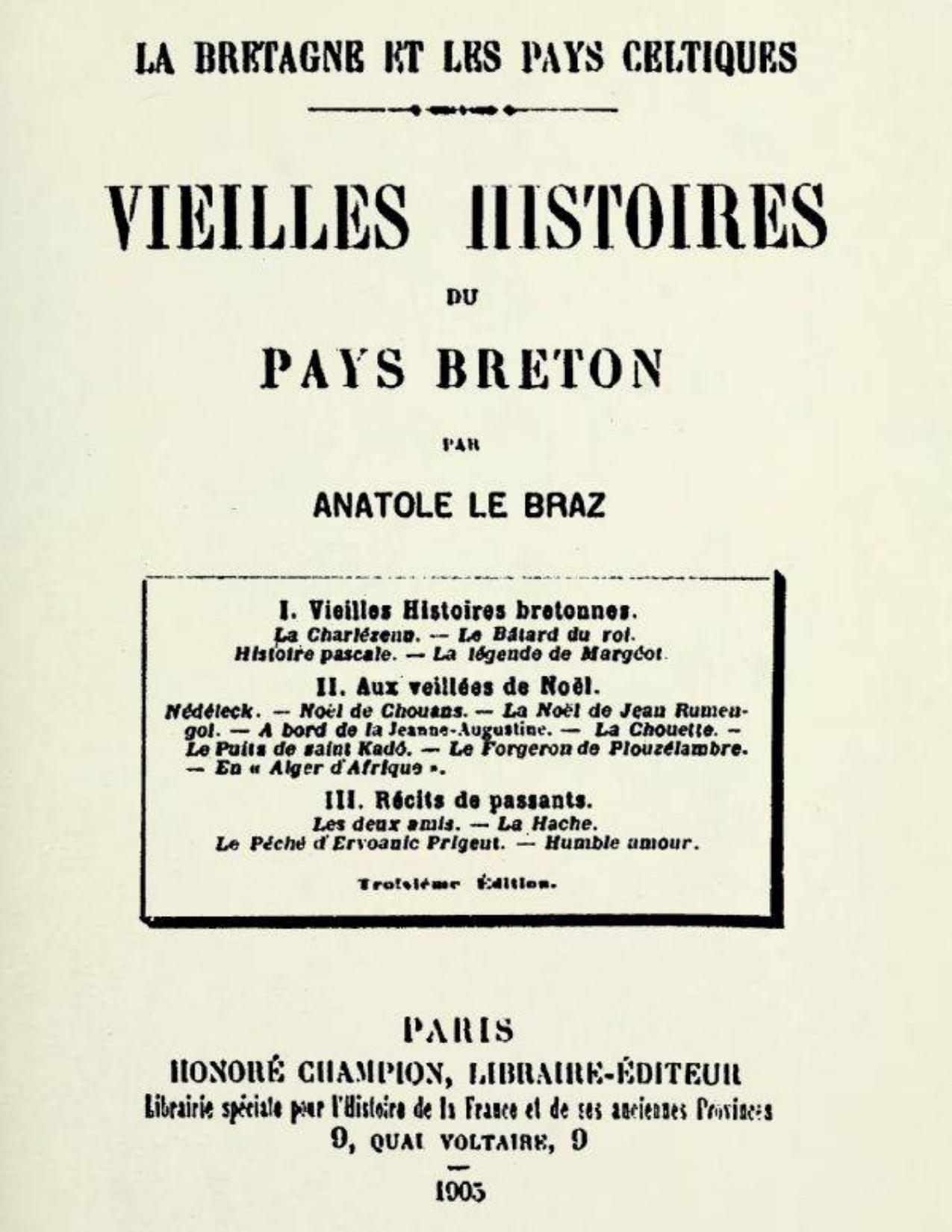 Vieilles Histoires Du Pays Breton