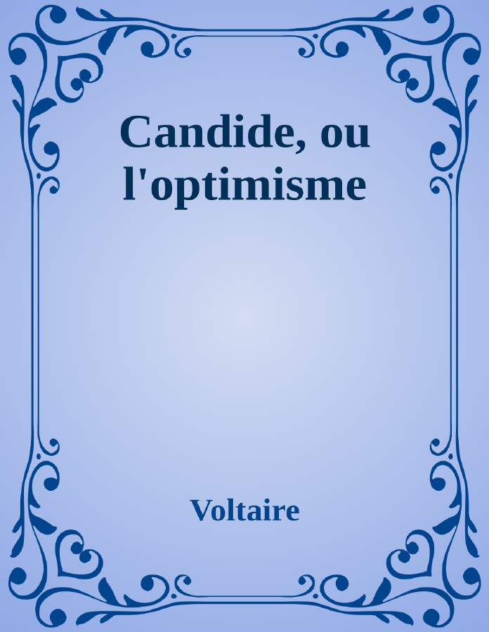 Couverture de Candide, ou l'optimisme