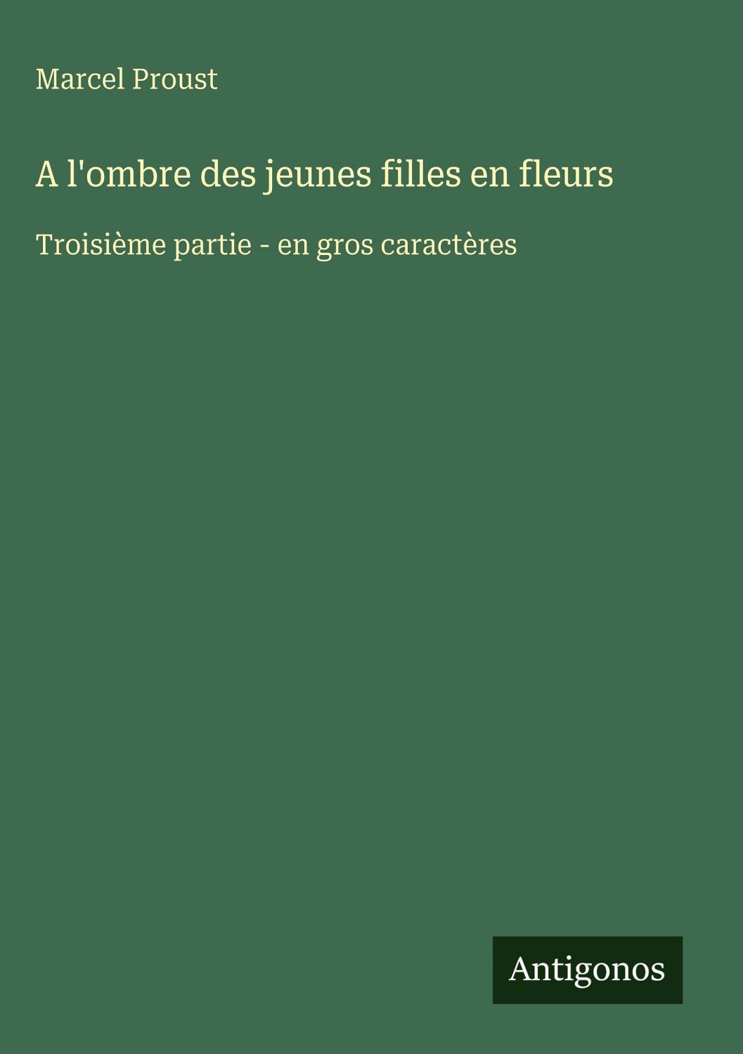 Couverture de A l&rsquo;ombre des jeunes filles en fleurs — Troisième partie