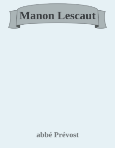 Couverture de Manon Lescaut