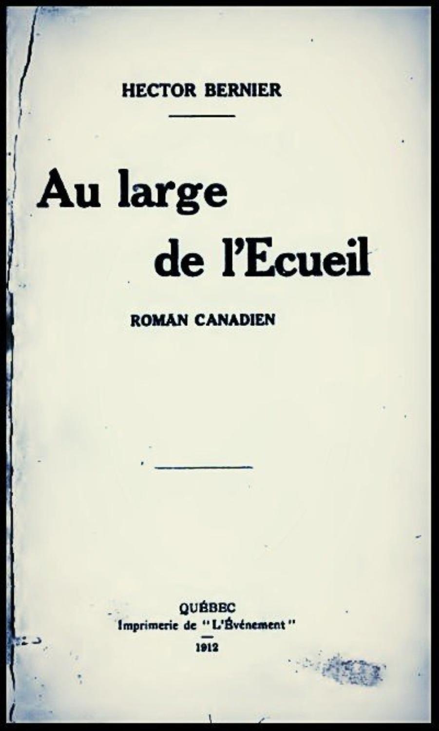 Couverture de Au large de l&rsquo;écueil: roman canadien