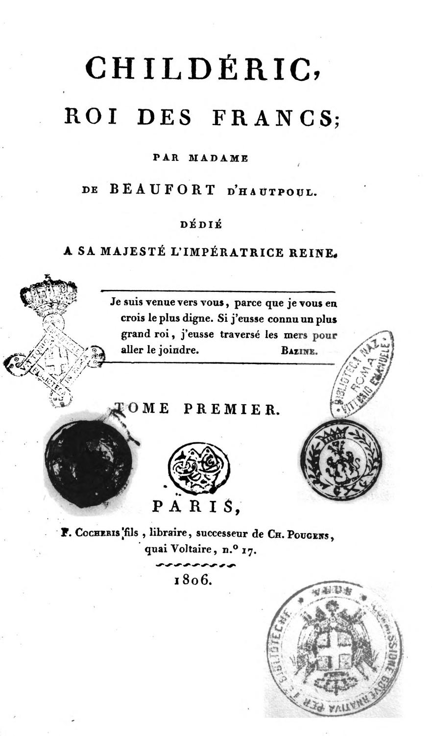 Couverture de Childéric, Roi des Francs, (tome second)