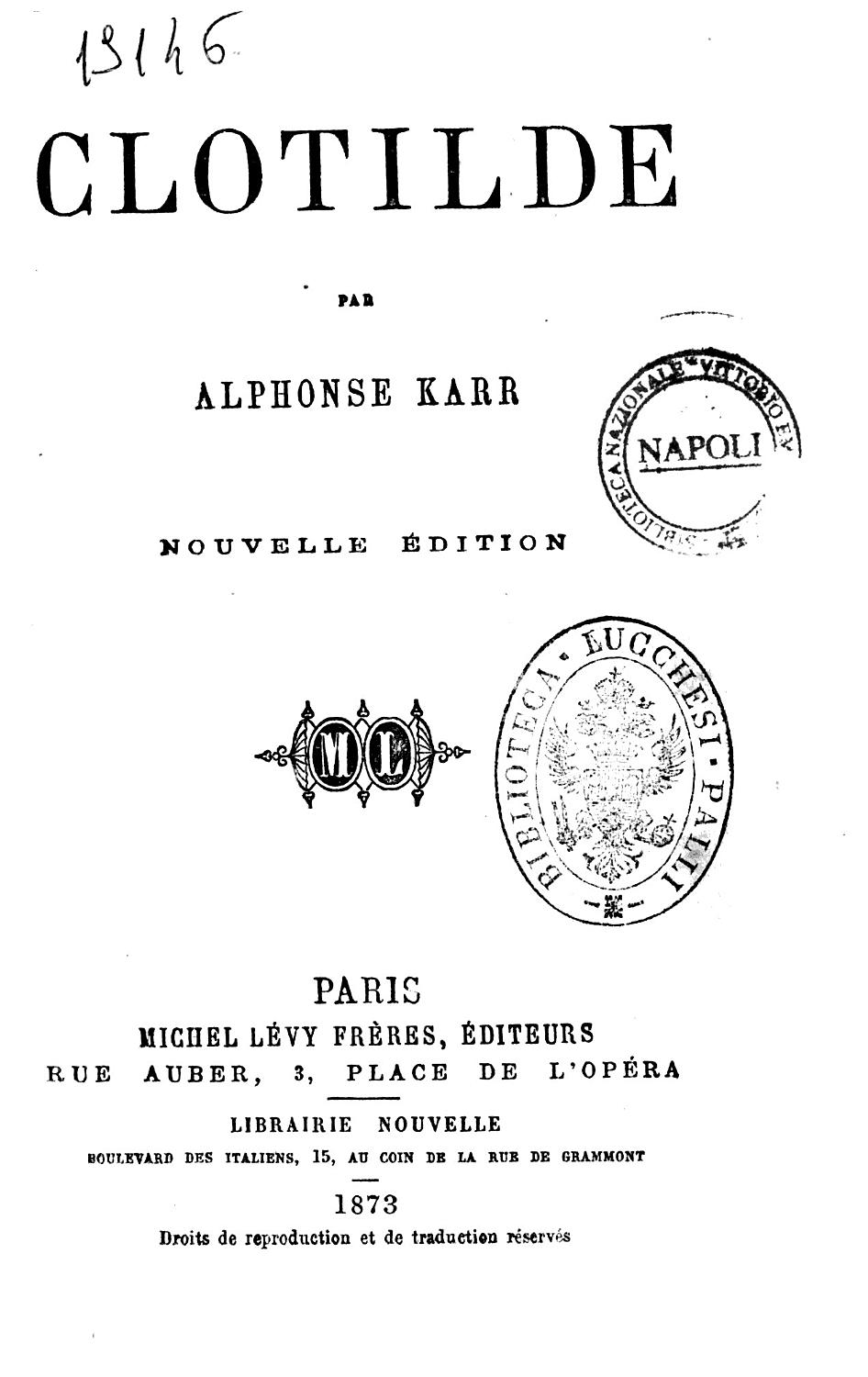 Couverture de Clotilde