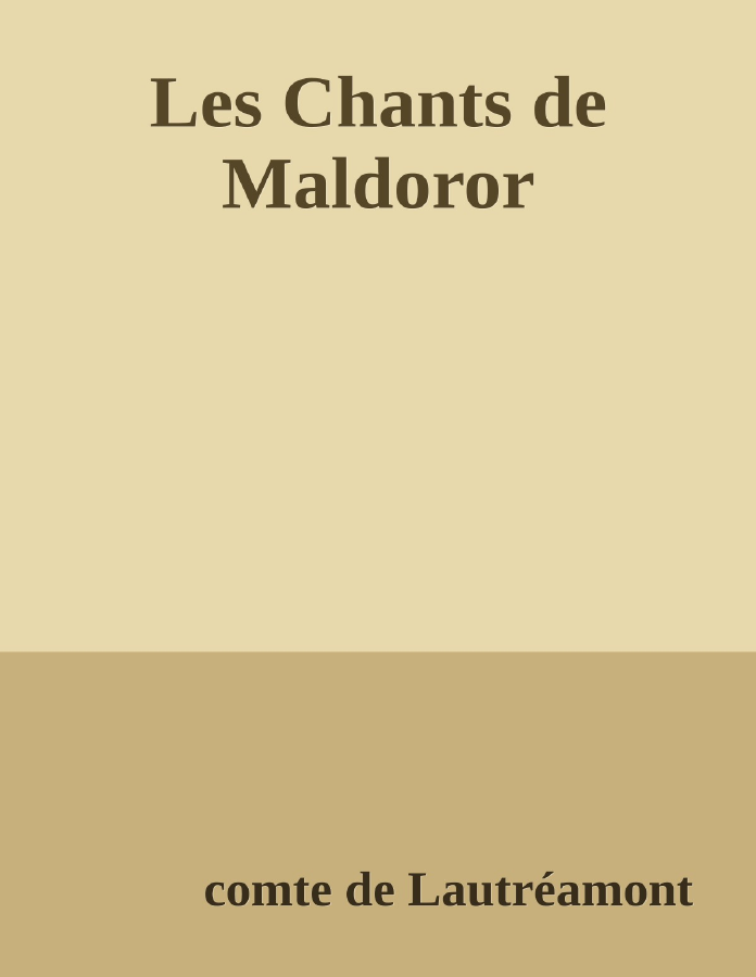 Couverture de Les Chants de Maldoror