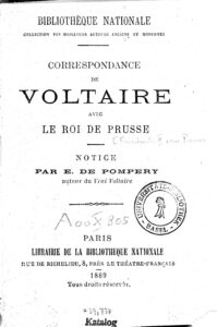 Couverture de Correspondance de Voltaire avec le roi de Prusse