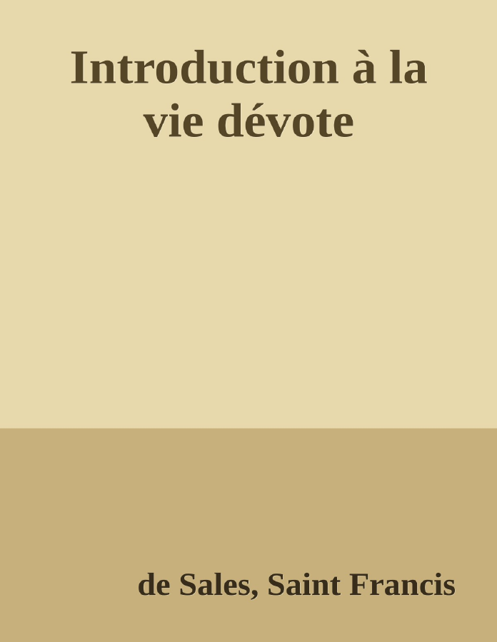 Couverture de Introduction à la vie dévote