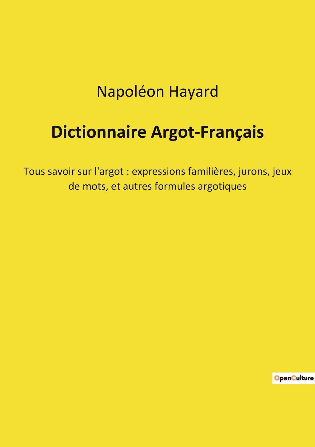 Couverture de Dictionnaire Argot-Français
