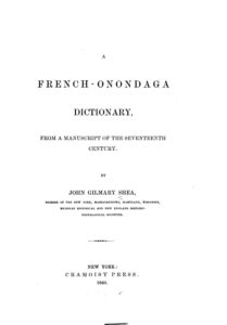 Couverture de Dictionnaire François—Onontagué