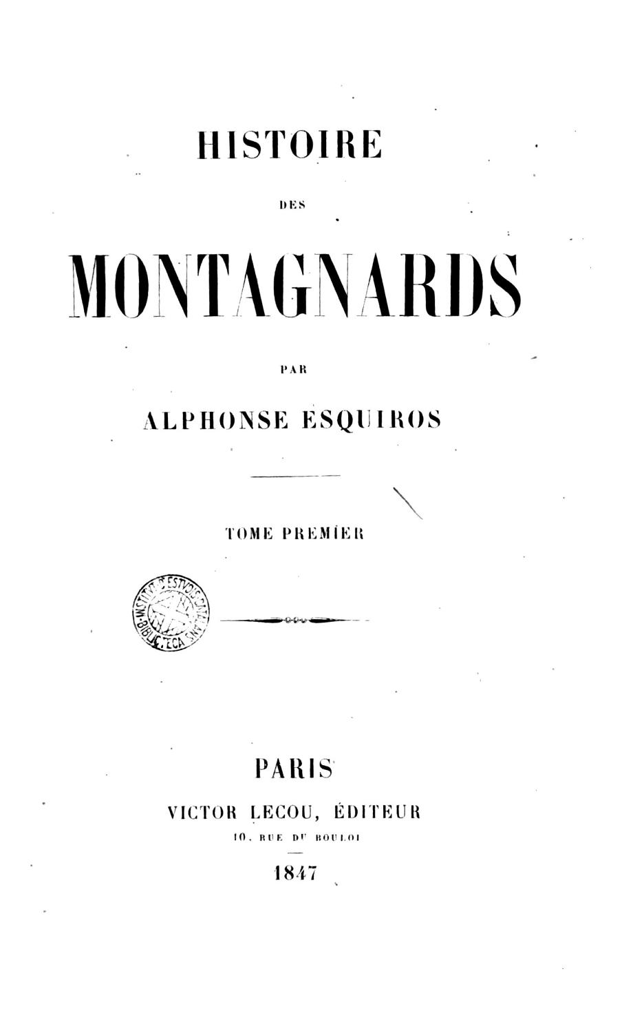 Couverture de Histoire des Montagnards