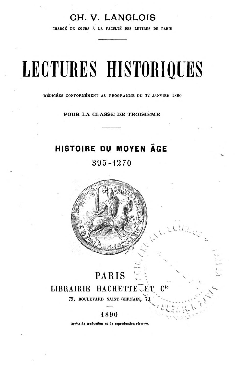 Couverture de Histoire du moyen âge 395-1270