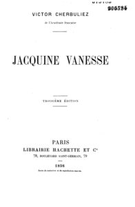 Couverture de Jacquine Vanesse