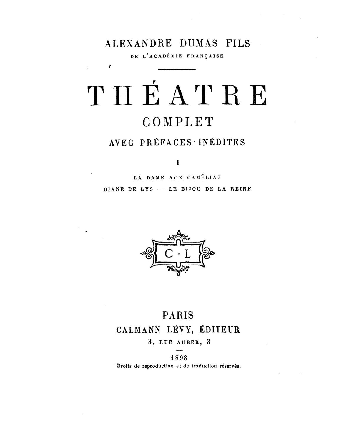 Couverture de La dame aux camélias