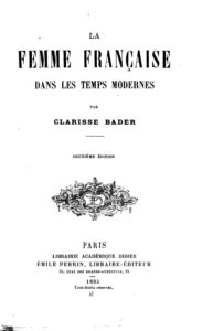 Couverture de La femme française dans les temps modernes