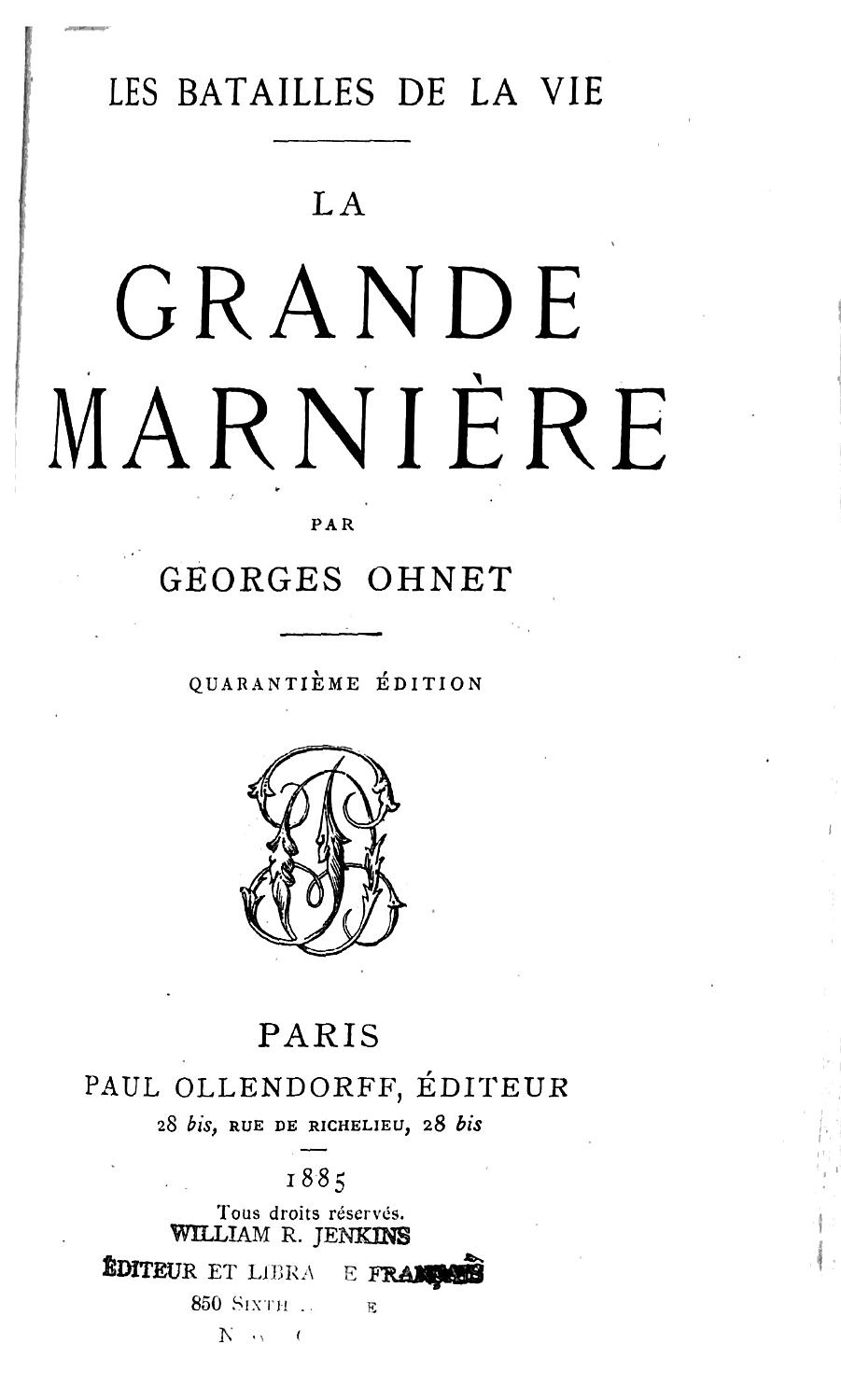 Couverture de La Grande Marnière