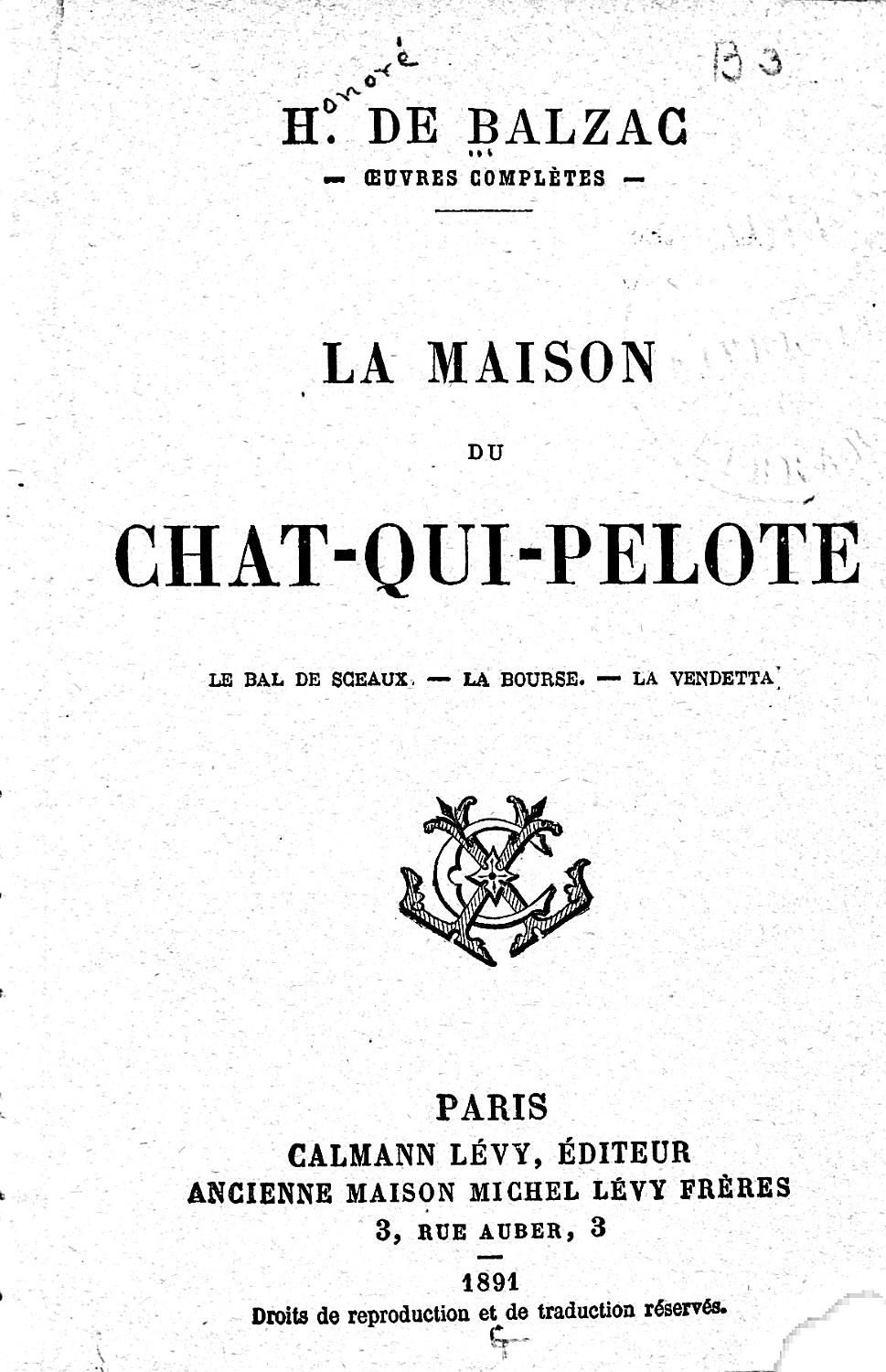 Couverture de La Maison du Chat-qui-pelote