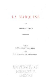Couverture de La Marquise