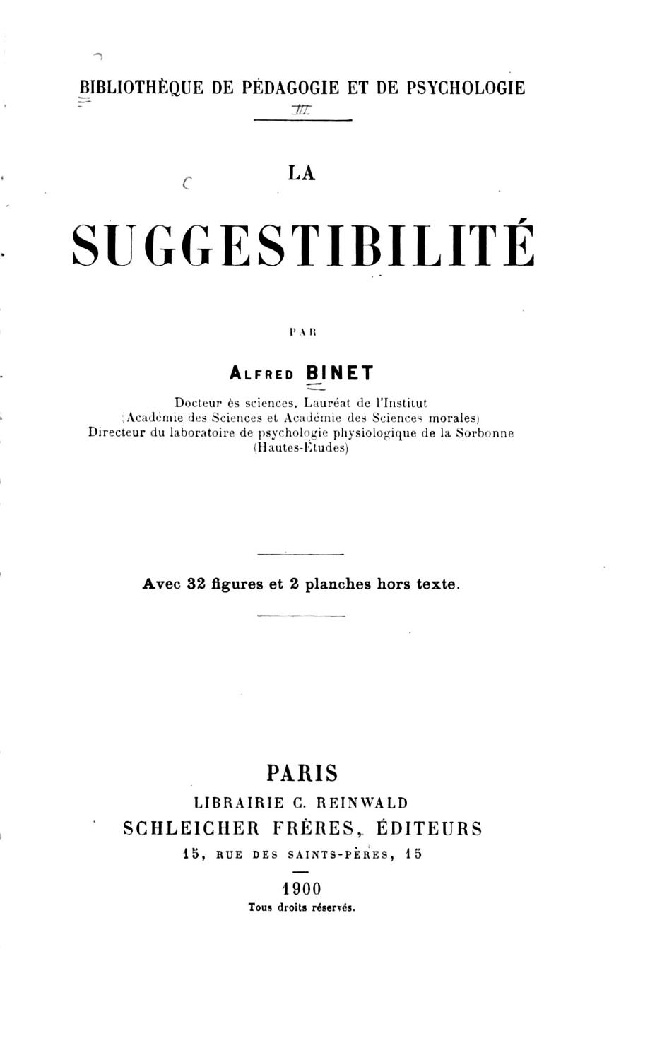 Couverture de La Suggestibilité