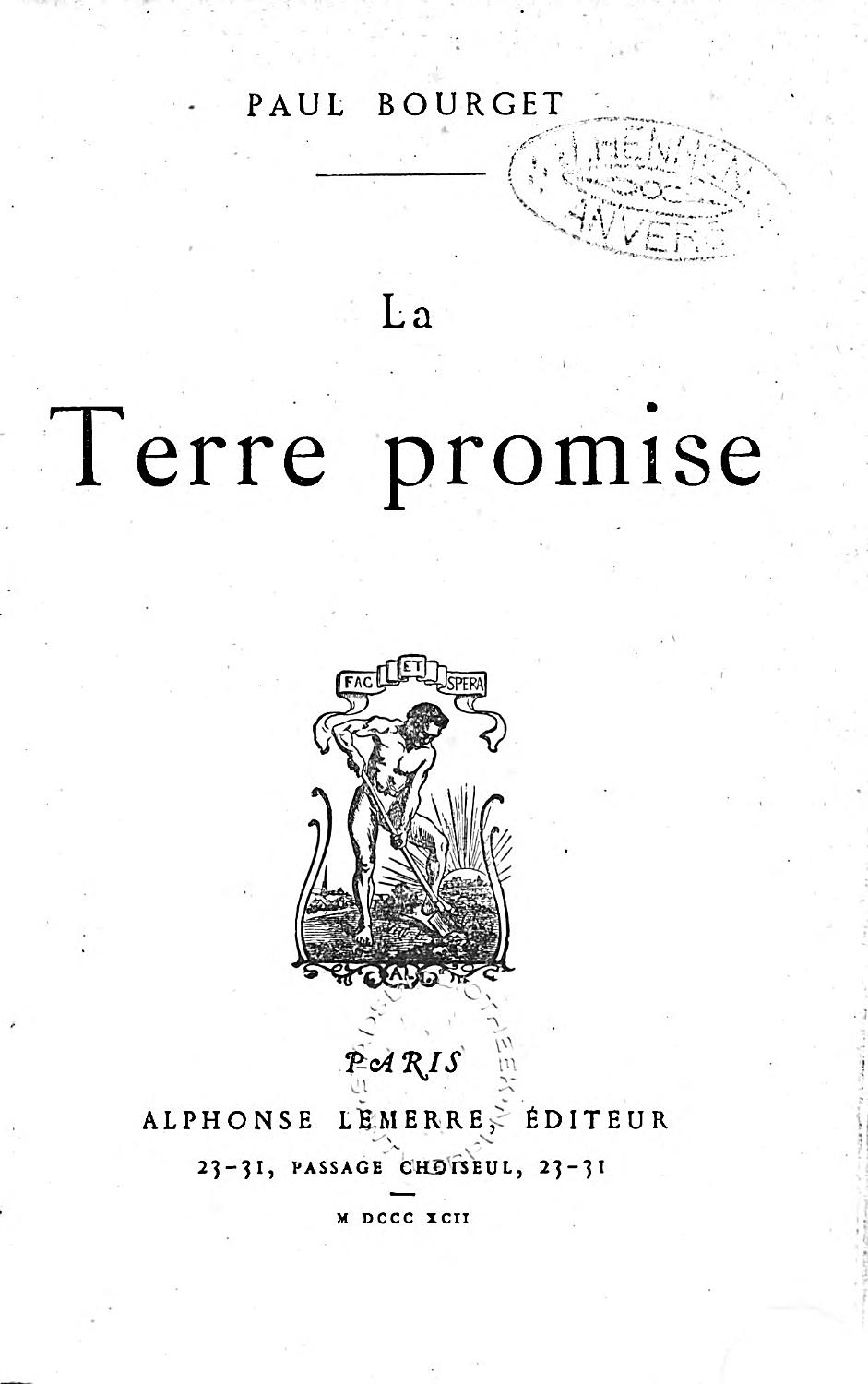 Couverture de La terre promise