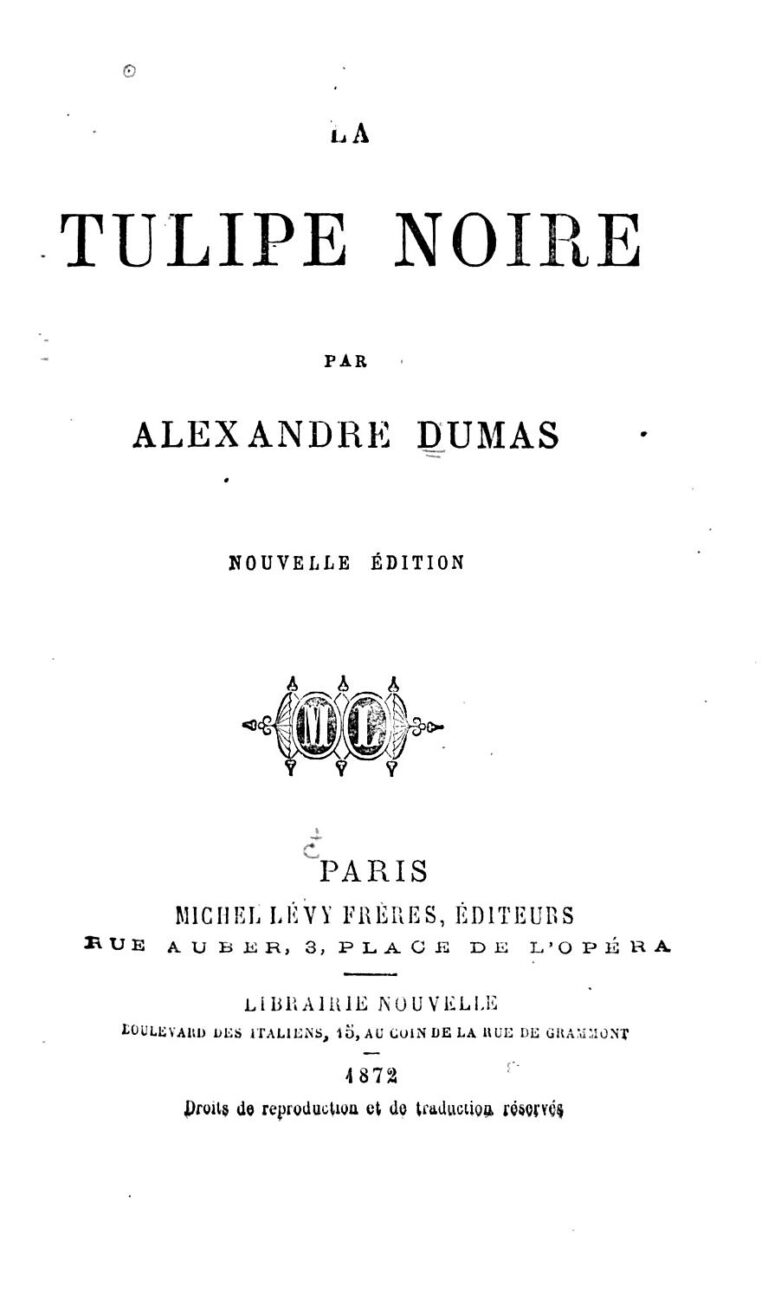 Couverture de La tulipe noire