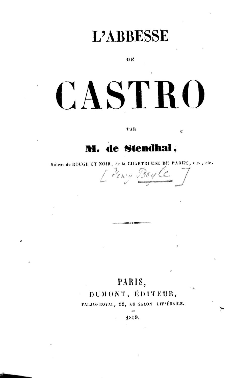 Couverture de L&rsquo;Abbesse De Castro