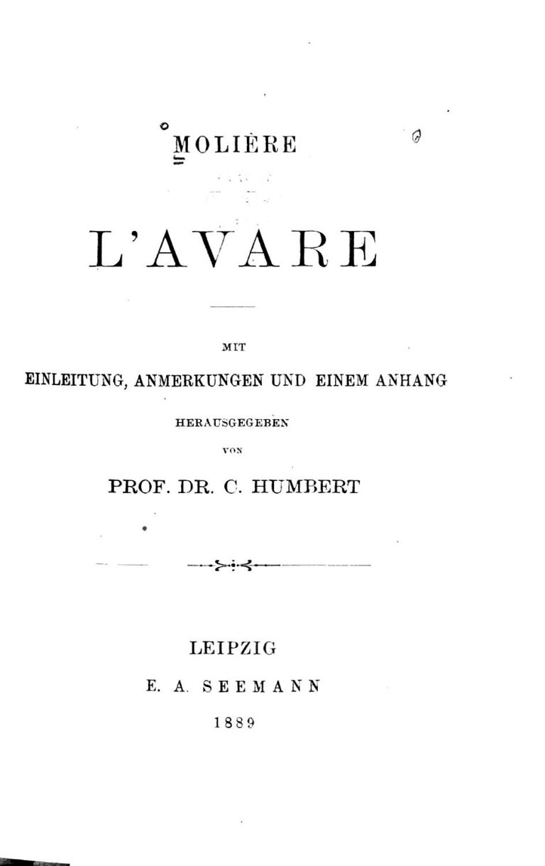 Couverture de L’Avare