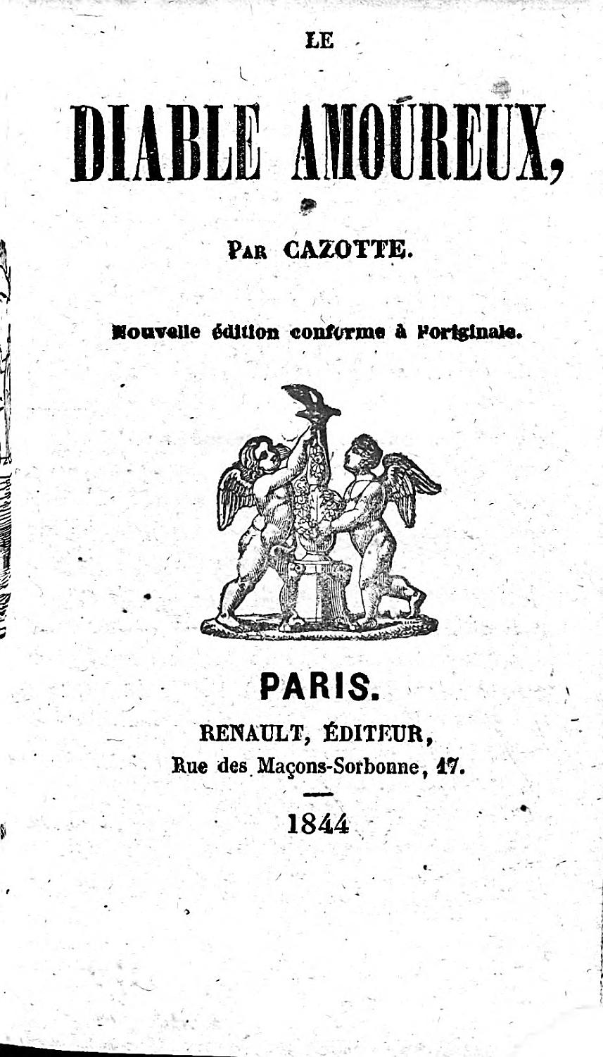 Couverture de Le Diable amoureux; L&rsquo;Honneur perdu et recouvré; Rachel ou la belle juive