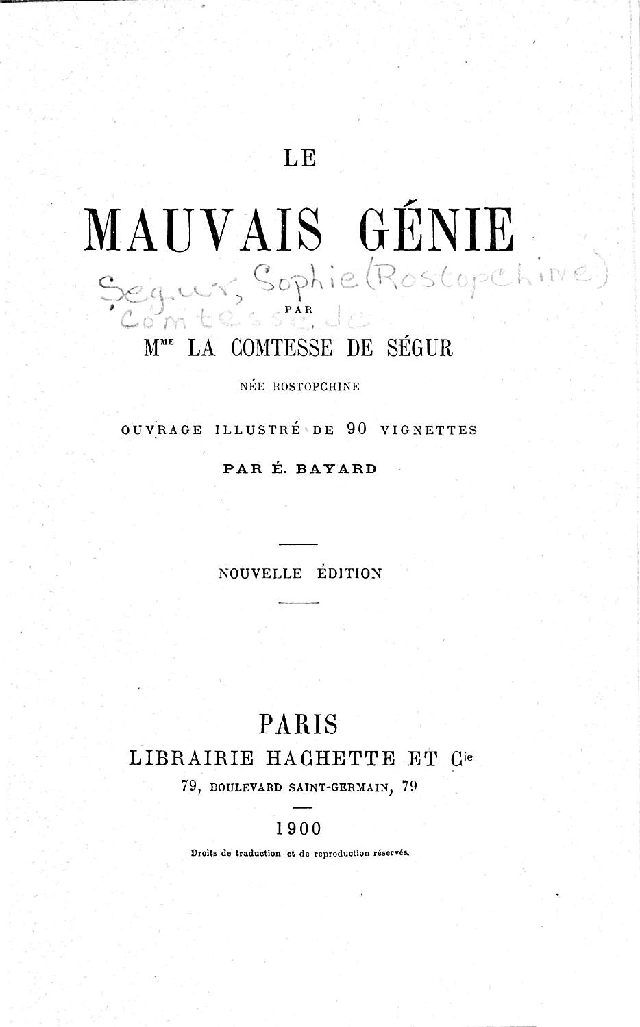 Couverture de Le Mauvais Génie