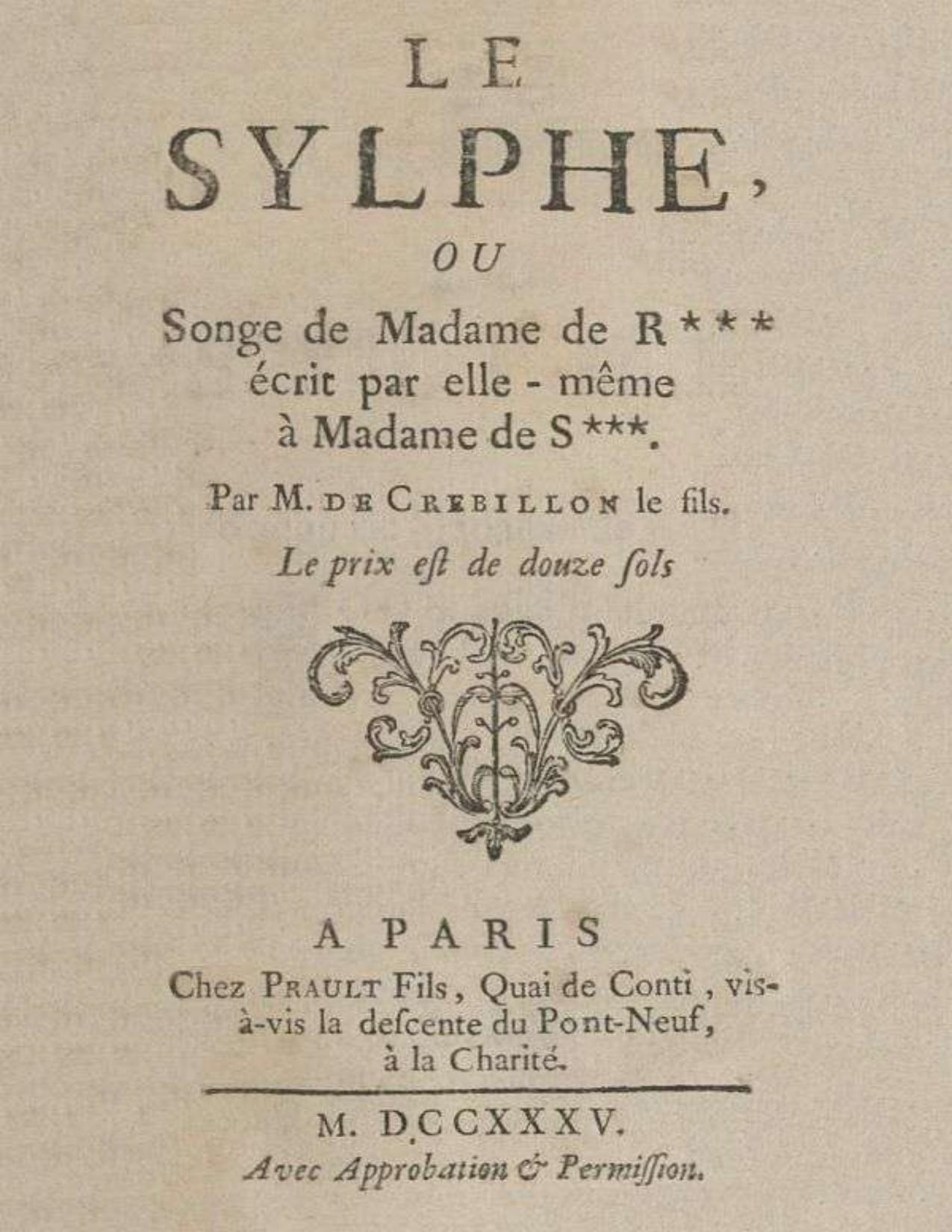 Le Sylpheou Songe De Mme De R Acrit Par Elle Mame A