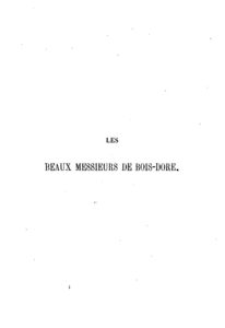Couverture de Les beaux messieurs de Bois-Doré