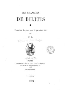 Couverture de Les chansons de Bilitis