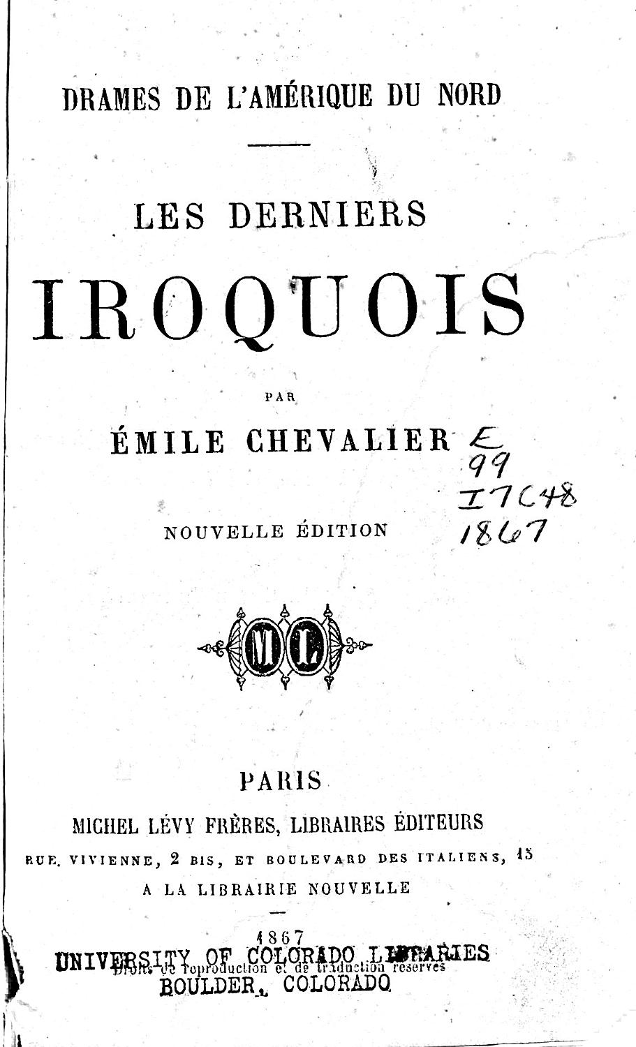Couverture de Les derniers Iroquois