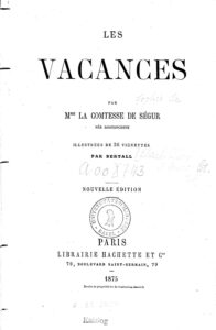 Couverture de Les vacances