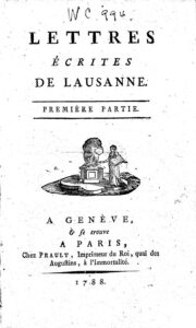 Couverture de Lettres écrites de Lausanne