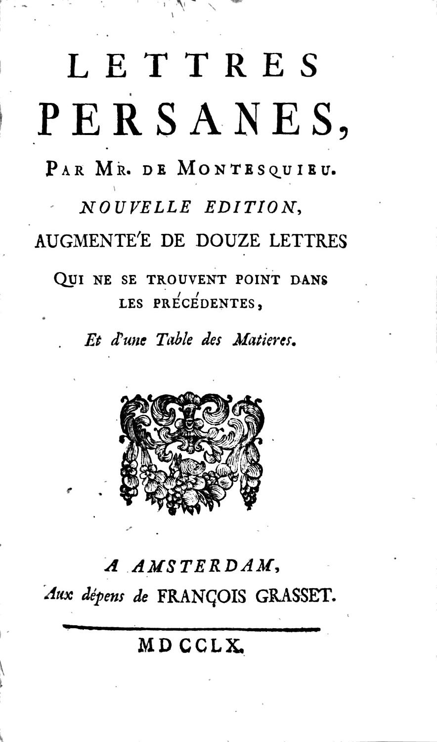 Couverture de Lettres persanes, tome I
