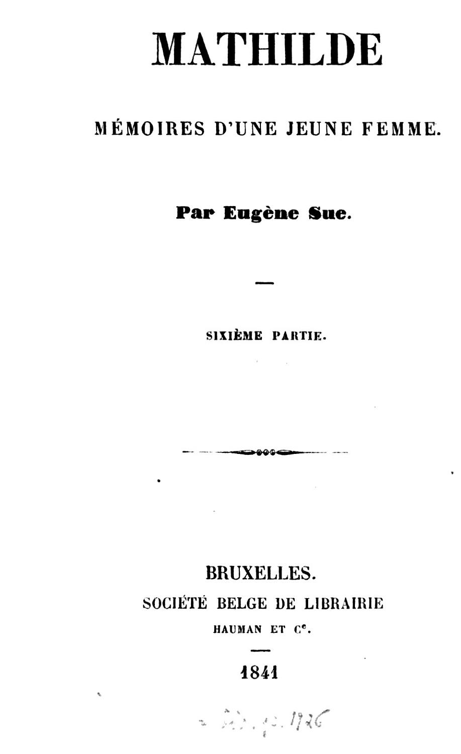 Couverture de Mathilde: mémoires d&rsquo;une jeune femme