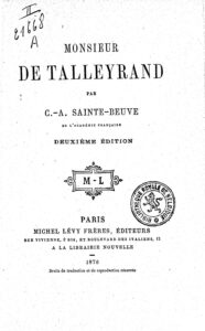 Couverture de Monsieur de Talleyrand