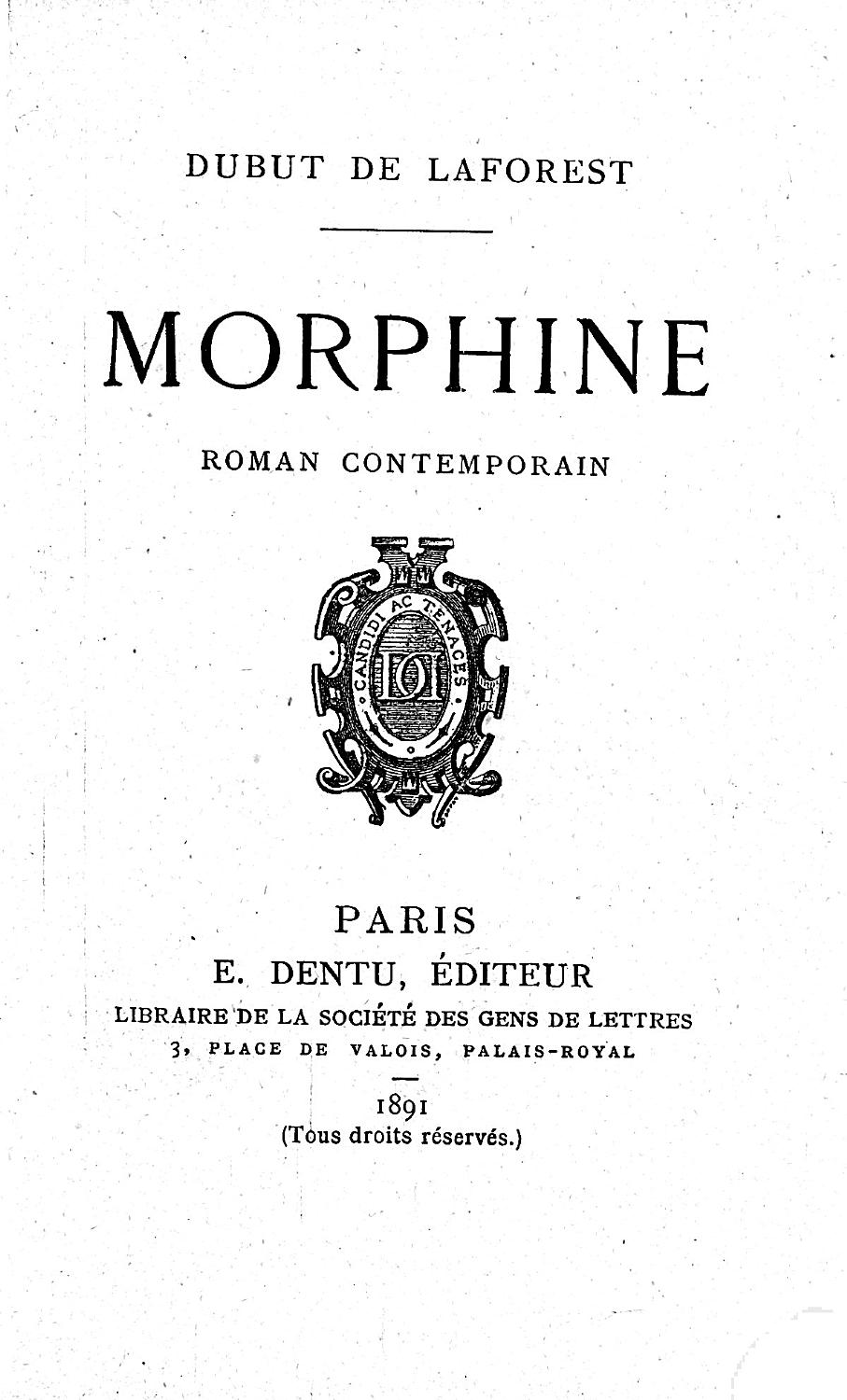 Couverture de Morphine