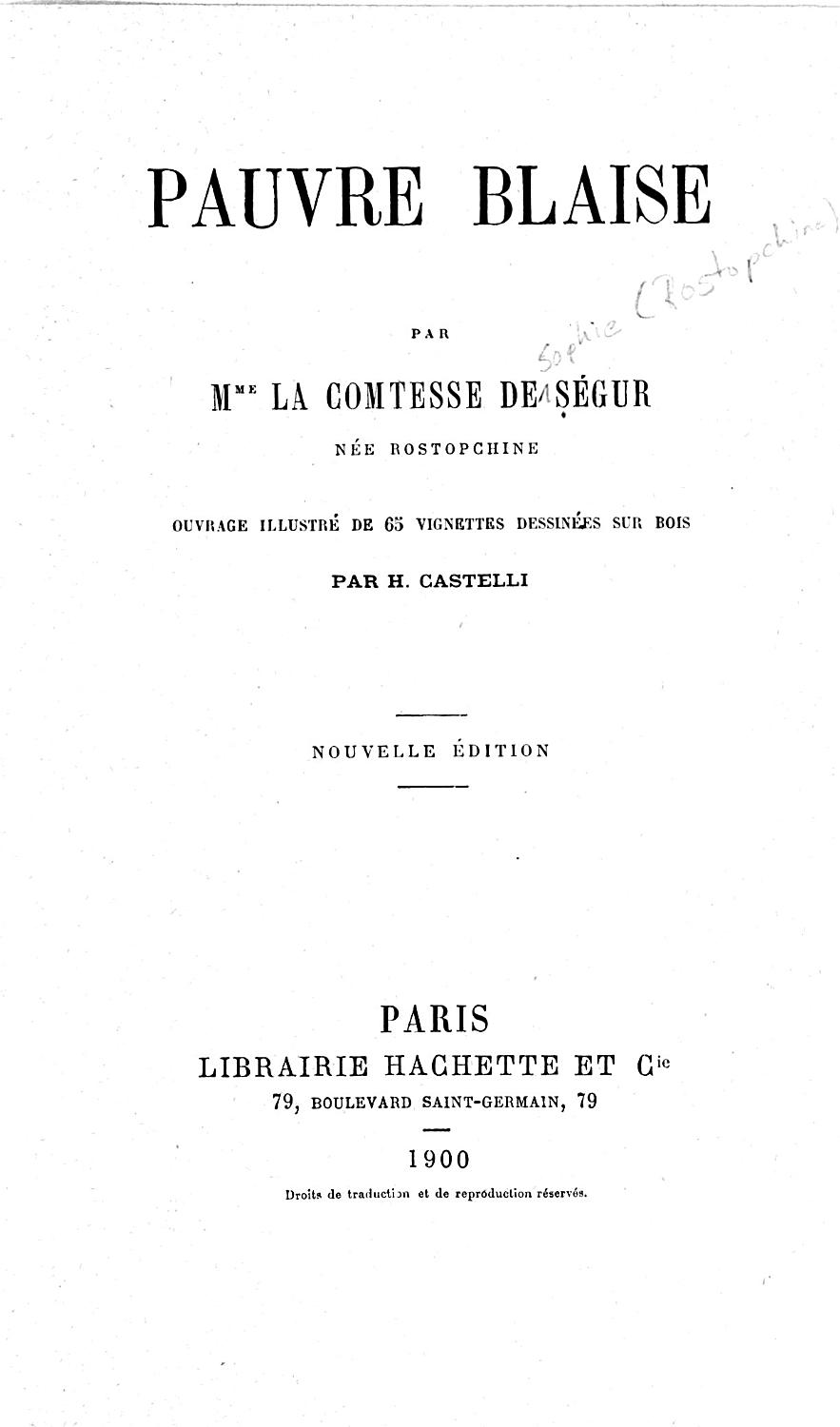 Couverture de Pauvre Blaise