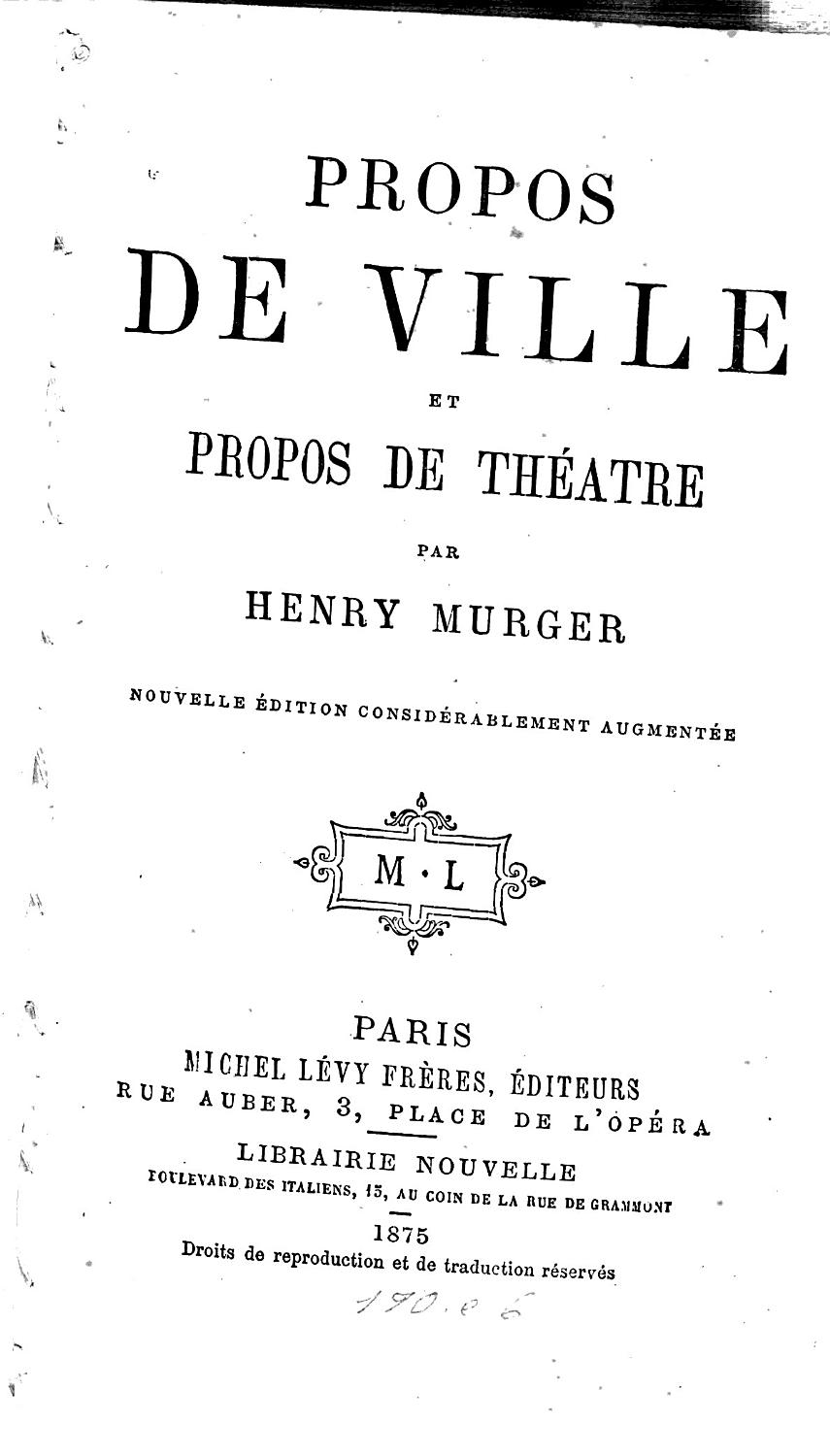 Couverture de Propos de ville et propos de théâtre
