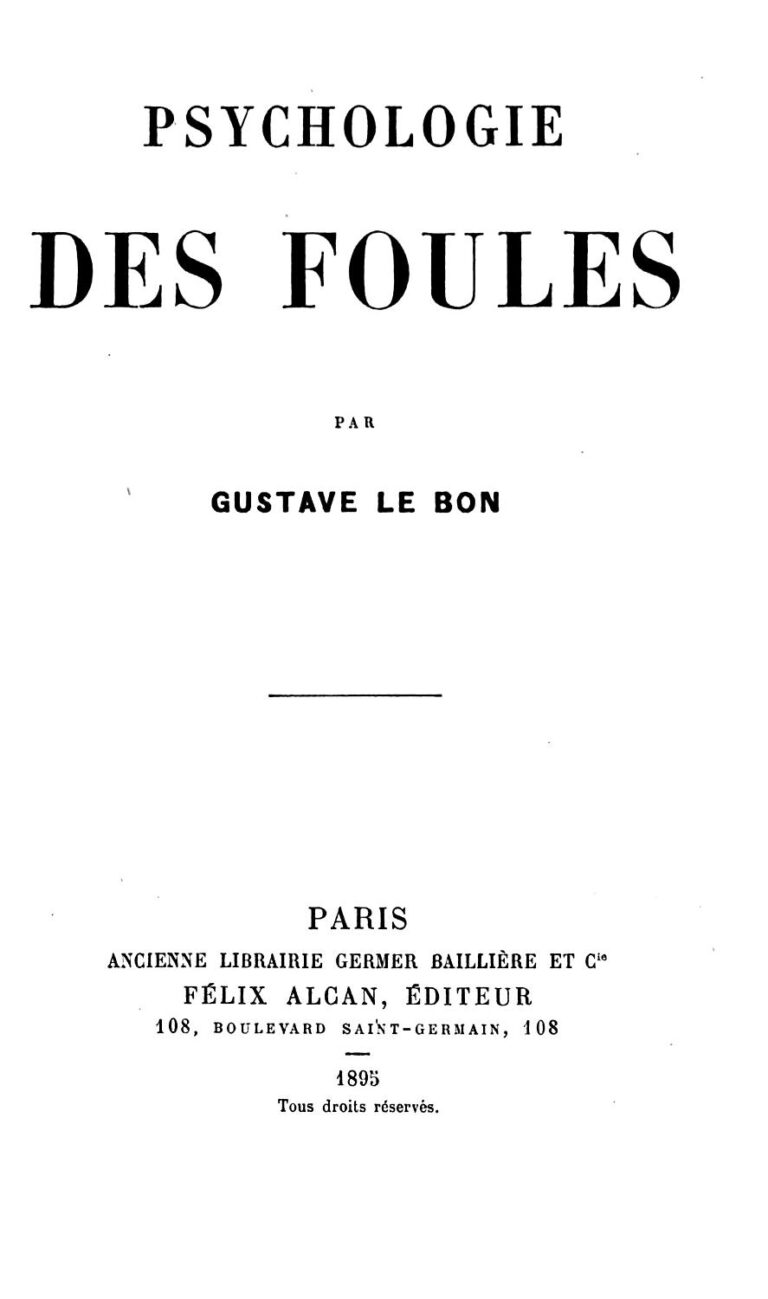 Couverture de Psychologie des foules
