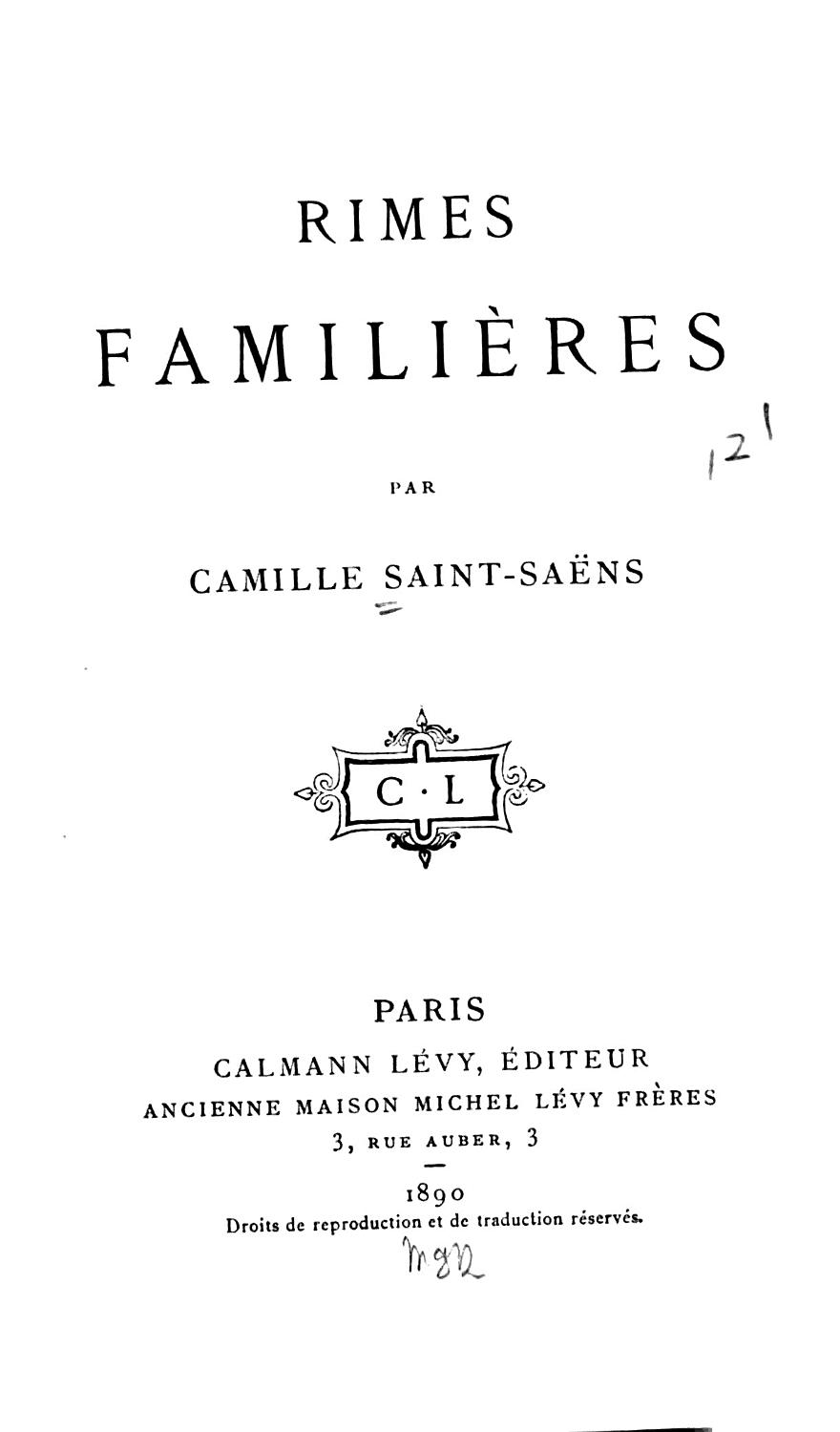 Couverture de Rimes familières