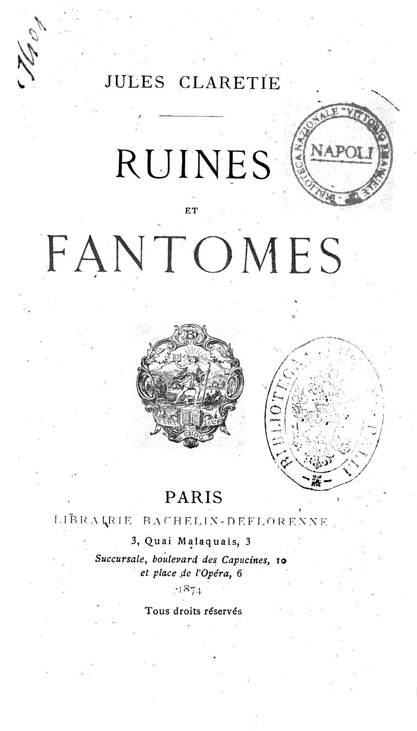 Couverture de Ruines et fantômes