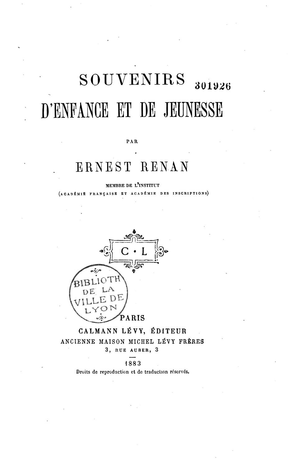 Couverture de Souvenirs d&rsquo;enfance et de jeunesse