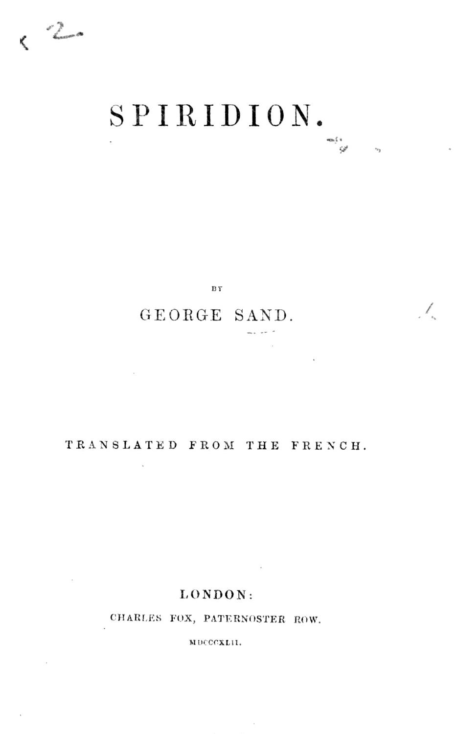 Couverture de Spiridion