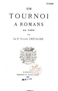Couverture de Un tournoi à Romans en 1484