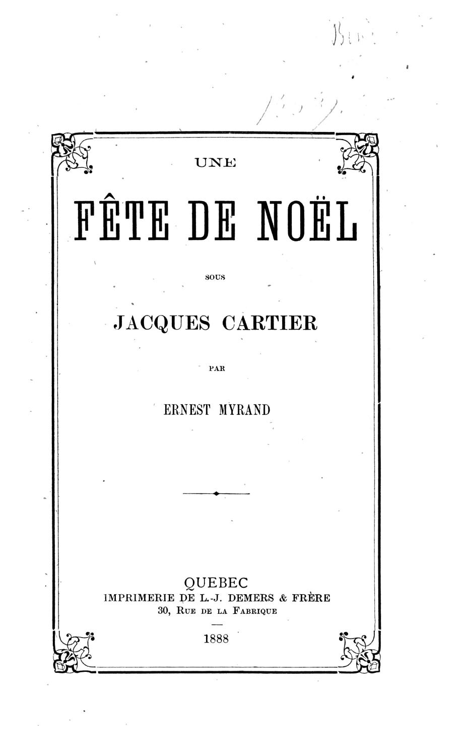 Couverture de Une fête de Noël sous Jacques Cartier