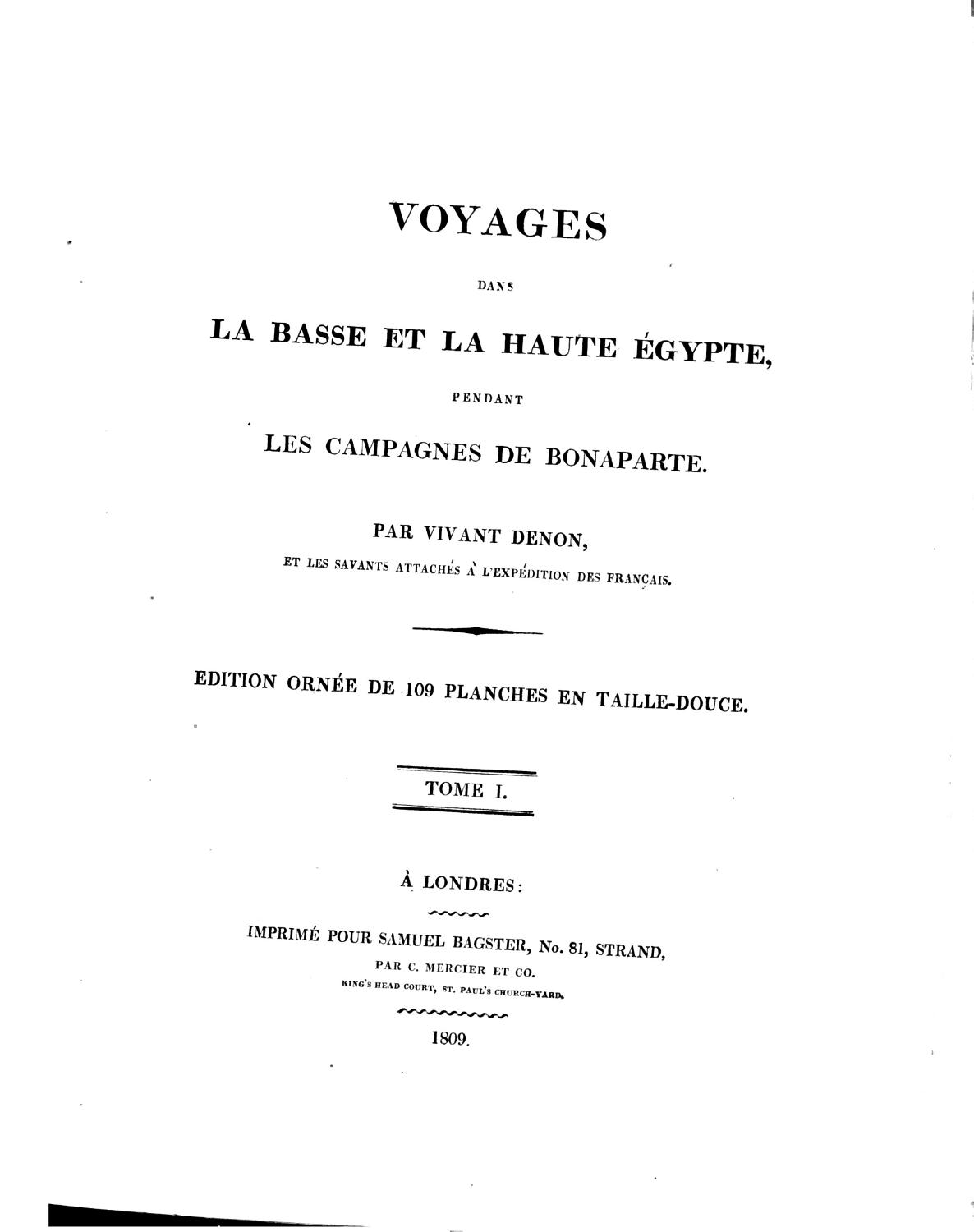 Couverture de Voyages dans la basse et la haute Egypte
pendant les campagnes de Bonaparte en 1798 et 1799