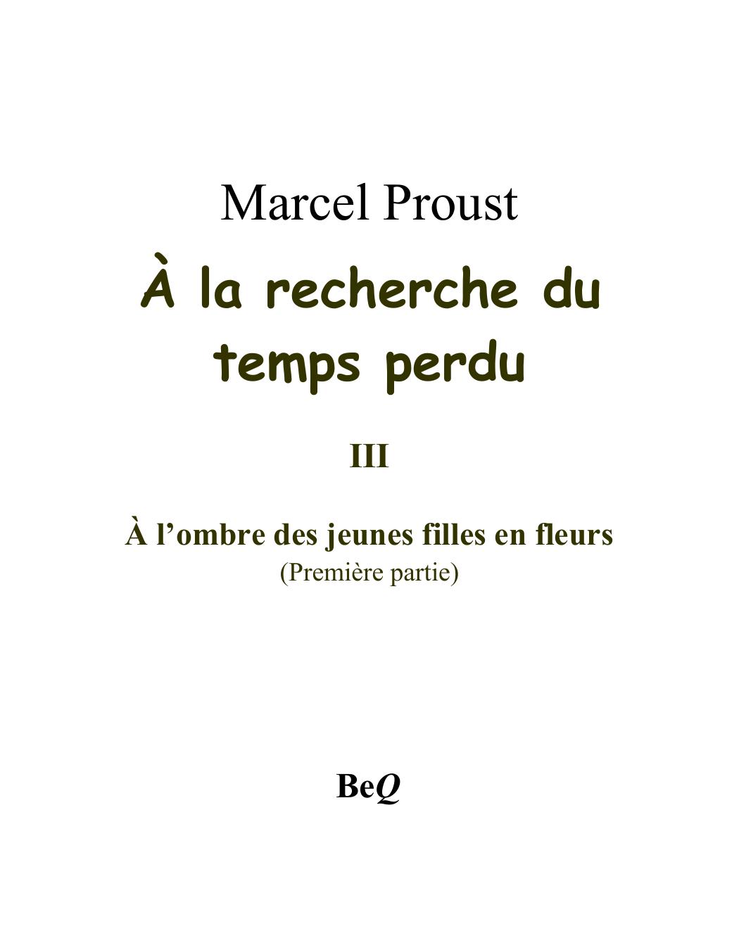 A La Recherche Du Temps Perdu III