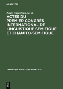 Actes Du Premier Congres International De Linguistique Semit