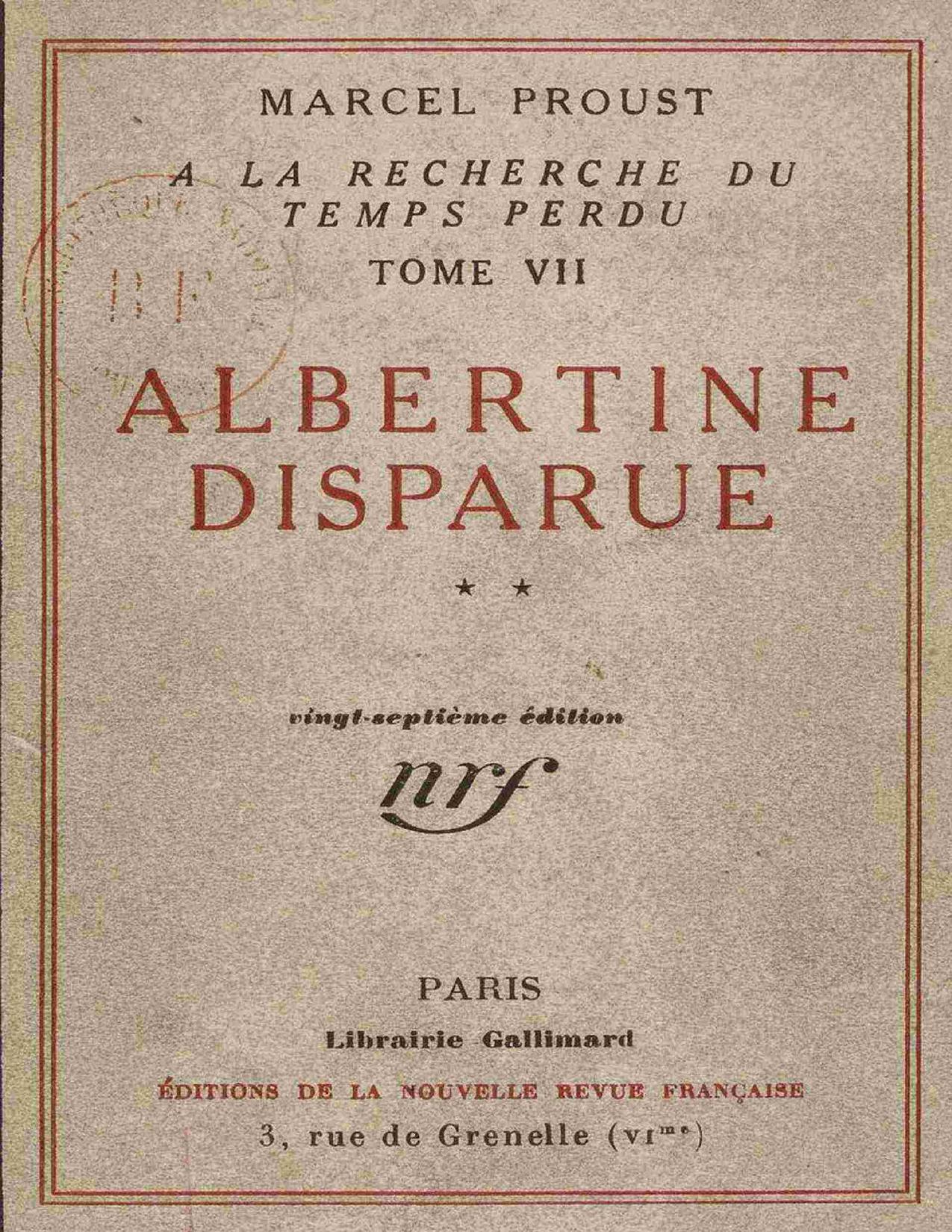 Albertine Disparue Vol 2 Of 2 A La Recherche Du Temps Pe